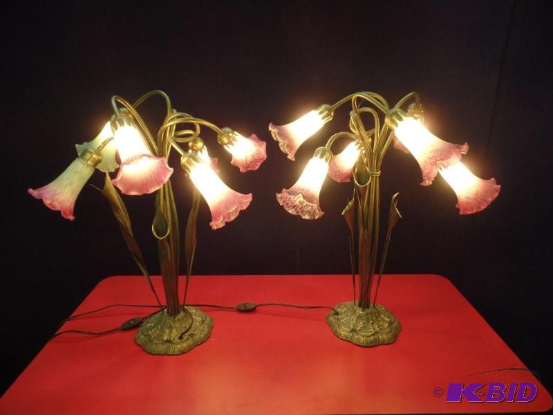 2 Matching Floral Table Lamps