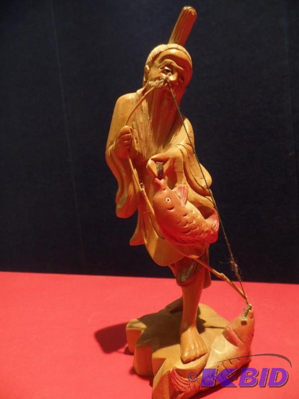 Asian Style Fisherman Figurine