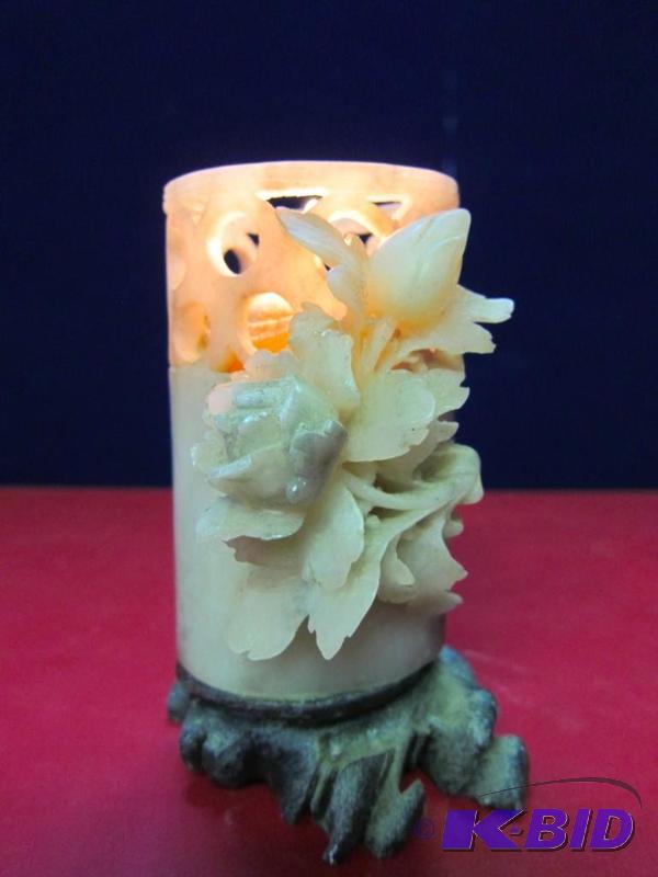 Stone Candle Holder with Candle