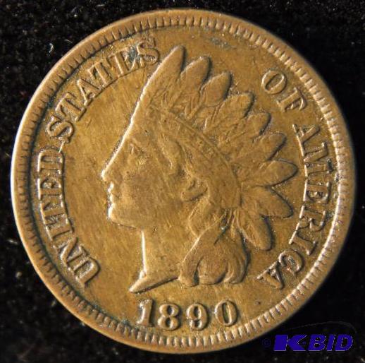 1890 INDIAN HEAD CENT CHOICE VF