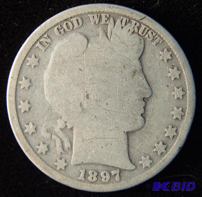 1897 BARBER SILVER HALF DOLLAR