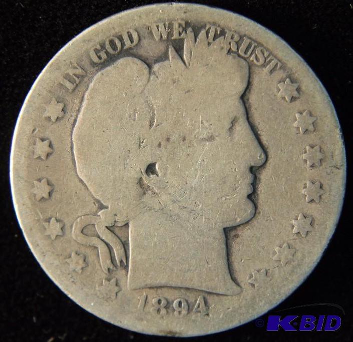 1894 O BARBER SILVER HALF DOLLAR
