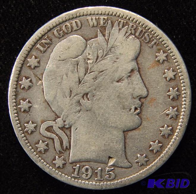 1915 S BARBER SILVER HALF DOLLAR F DETAILS
