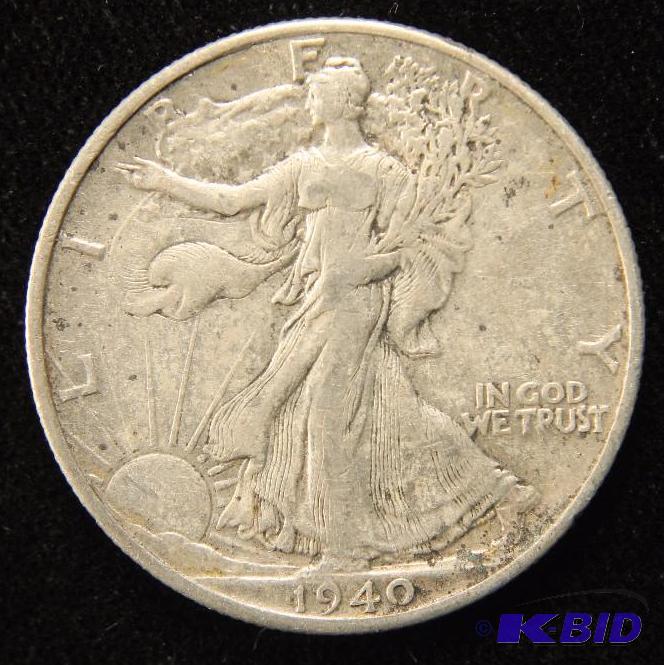 1940 WALKING LIBERTY SILVER HALF DOLLAR VF