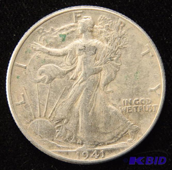1941 WALKING LIBERTY SILVER HALF DOLLAR VF