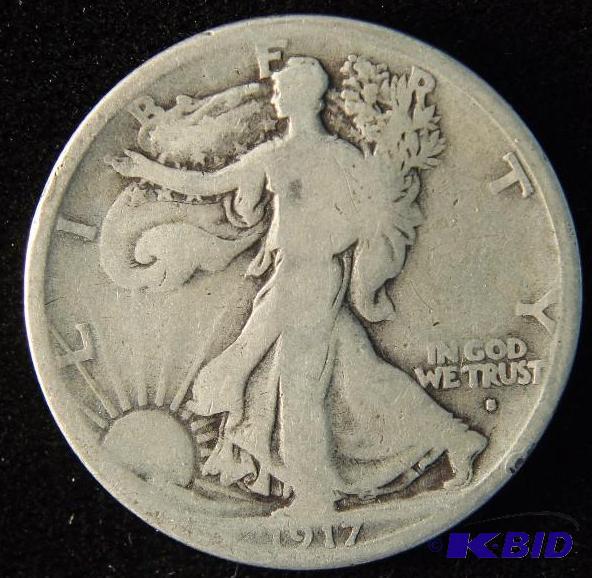 1917 S WALKING LIBERTY HALF DOLLAR OBVERSE MINT MARK
