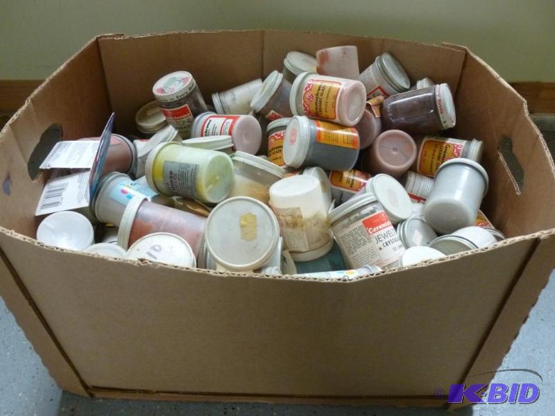 lot 53 image: Huge lot of 100 containers of ceramic paints...