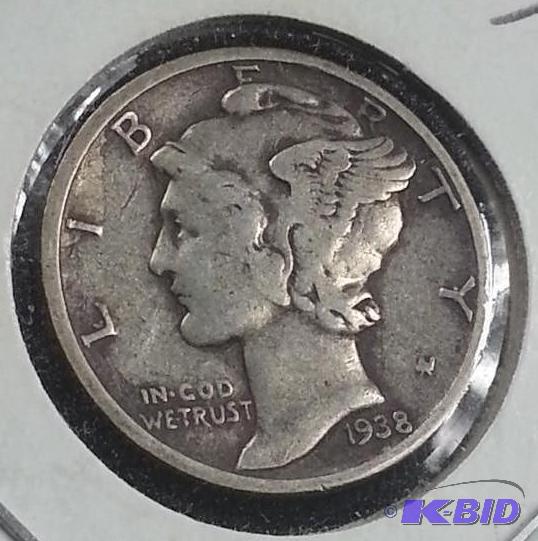 1938 D Mercury Dime