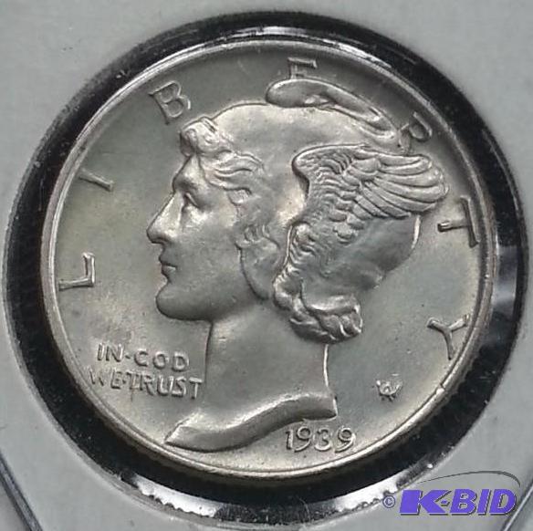 1939 P Mercury Dime Mint State