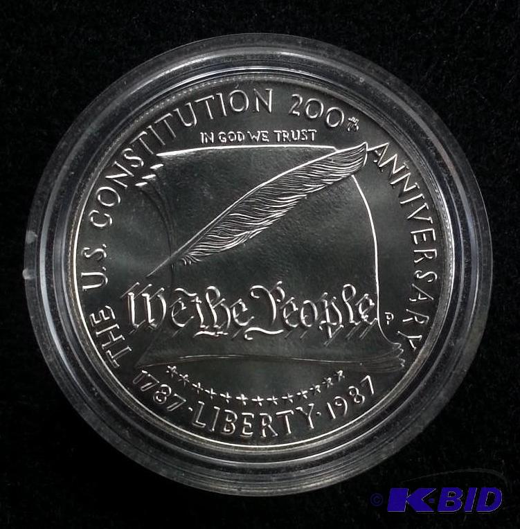 1987 200th Anniversary US Constitution Silver Dollar Commemorative