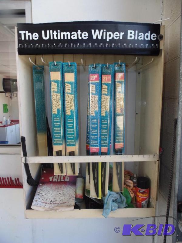 Display Case w Lot of Misc. Windshield Wipers