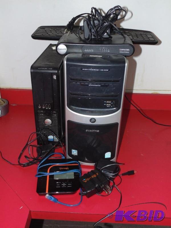 Lot of 2 Computer Towers and a Vontage Phone System
