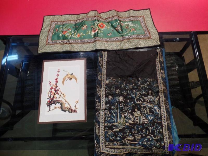 2 Textile Art Pieces and Decorative Wall Piece