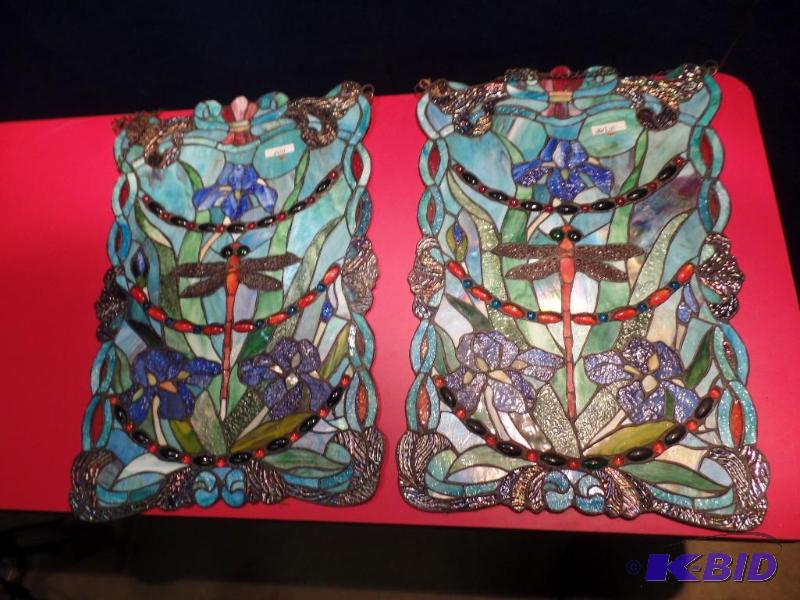 2 Matching Decorative Stained Glass Pieces