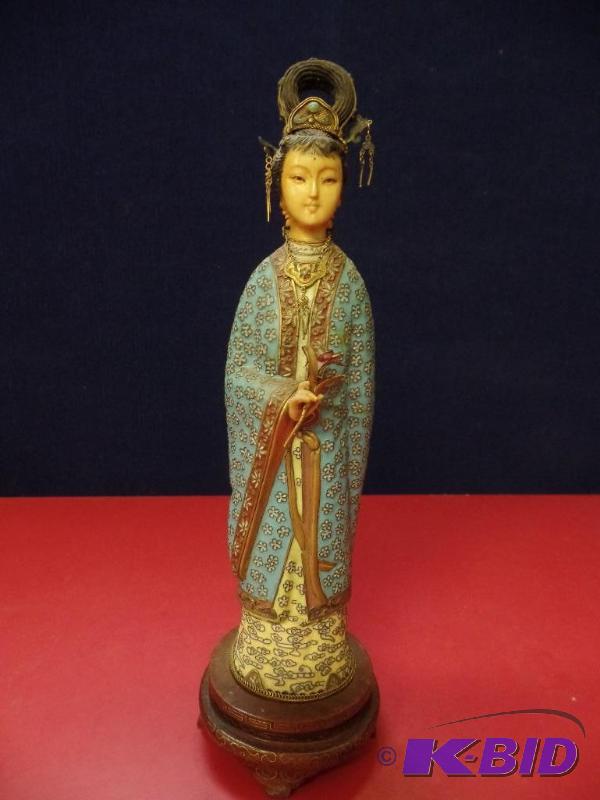 Tradition Asian Figurine on Wood Base
