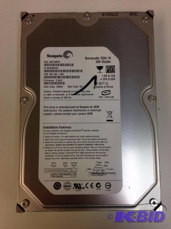 lot 22 image: Seagate Barracuda 7200.10 320GB 3.5" Des...