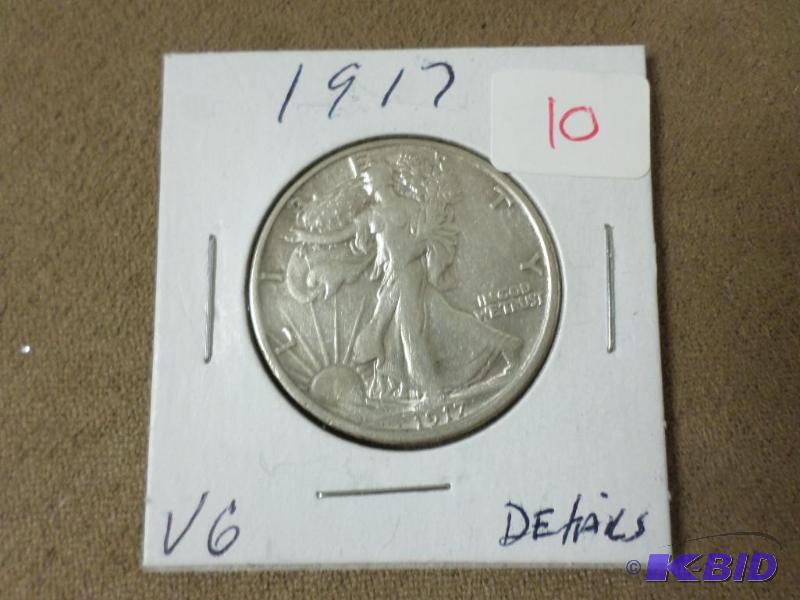 1917 Walking Liberty, Shows Most Skirt Lines,...