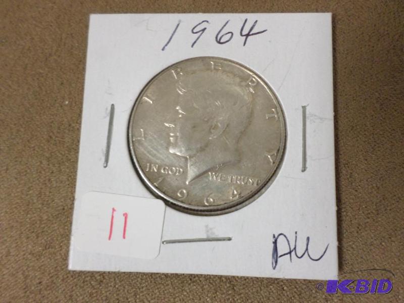 1964 Kennedy Half, Lightly Circulated AU...