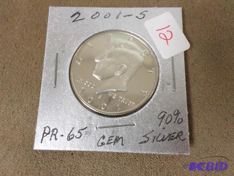 2001-S Kennedy Gem Proof PF-65, 90% Silver...
