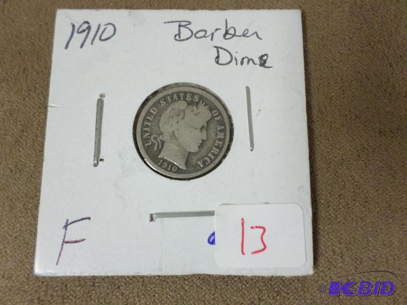 1910 Barber Dime, F...