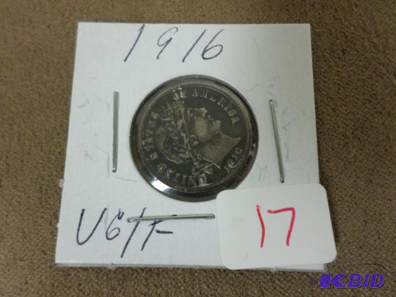 1916 Barber Dime, VGF...