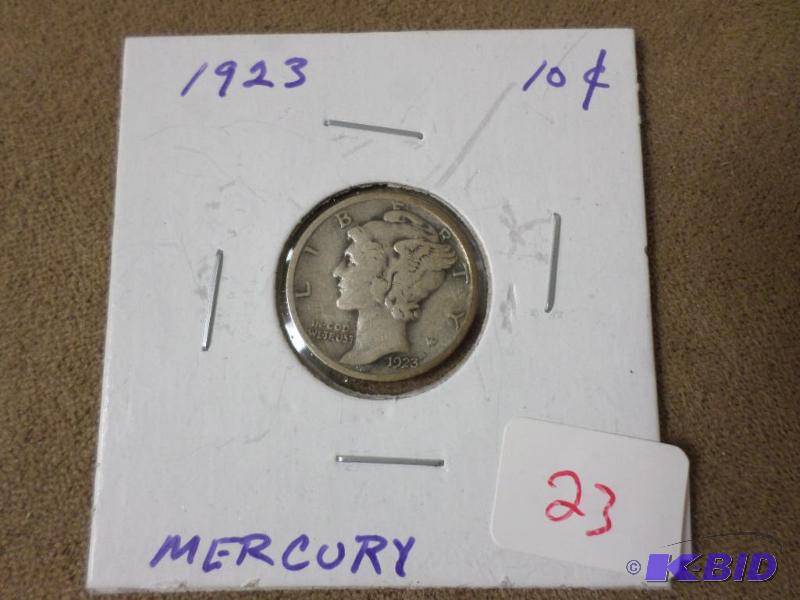 1923 Mercury Dime, VGF...