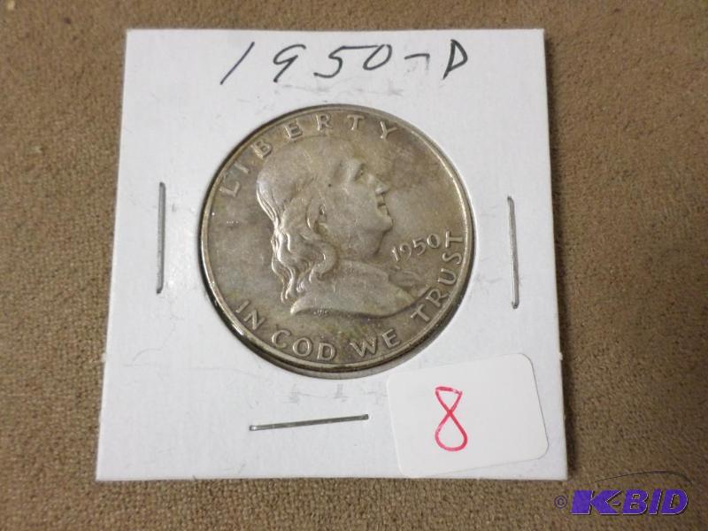 1950-D Franklin, Shows EF...