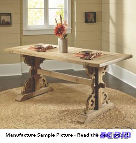 Carved Trestle Table -&nbspThis rustic table...