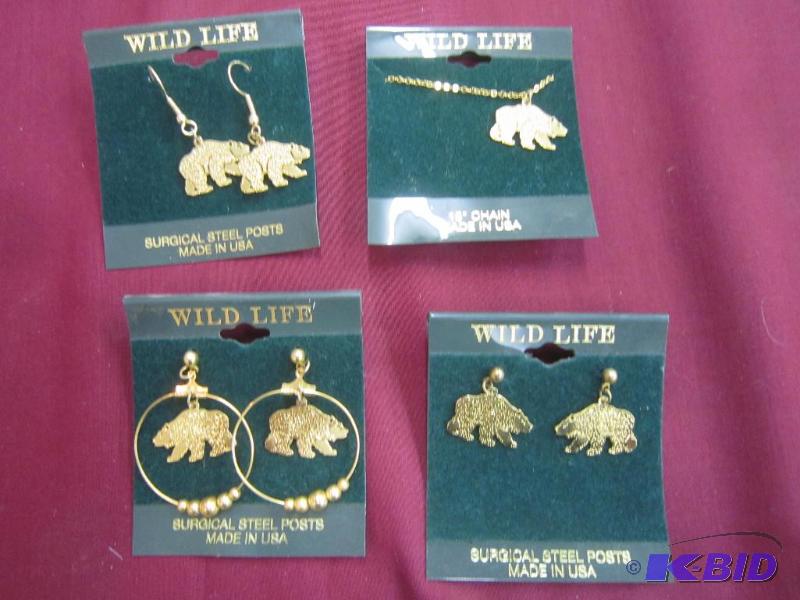 Set of 3 pairs of NEW Earrings and 1 Necklace
