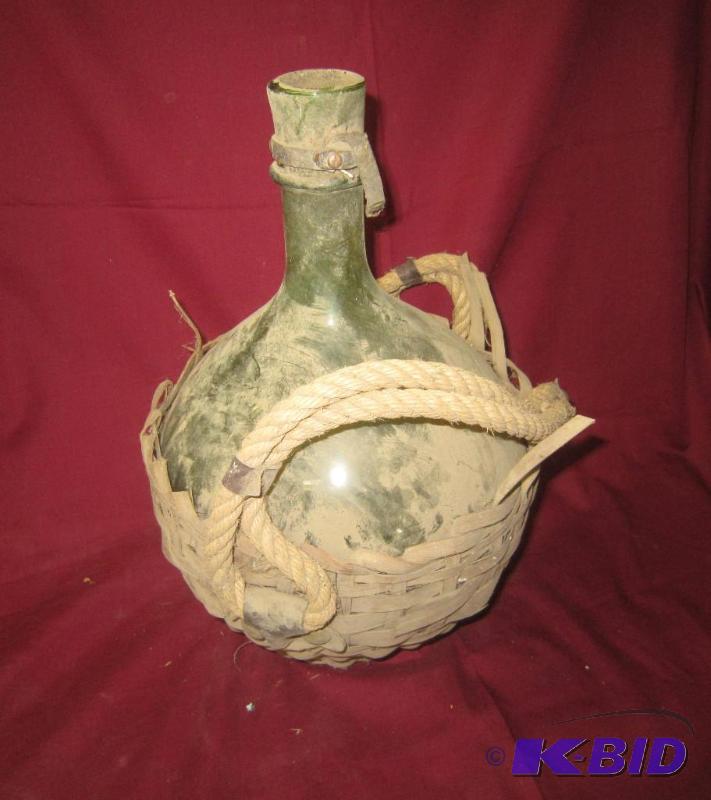 Collectible Antique Wine Decanter with Basket