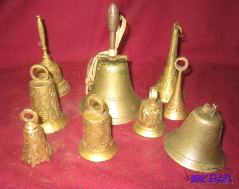 9 Collectible Glass Bells