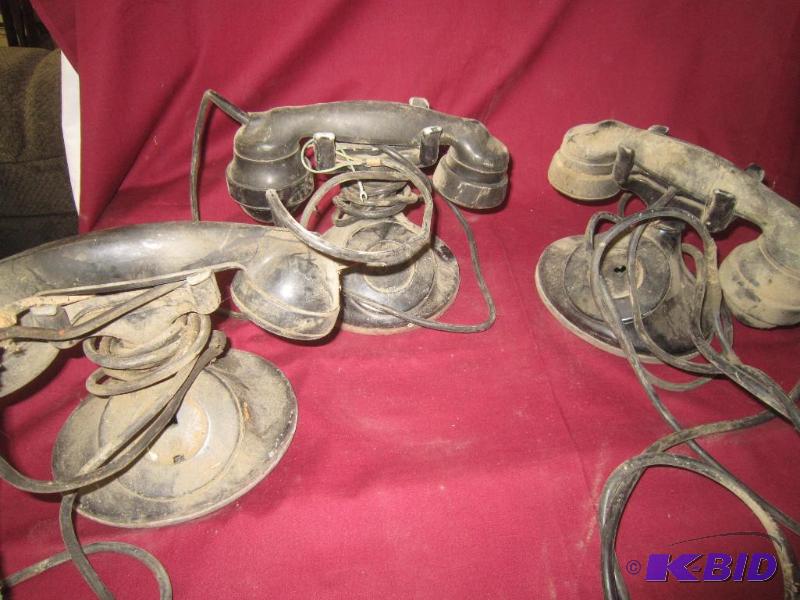 3 Antique Telephones