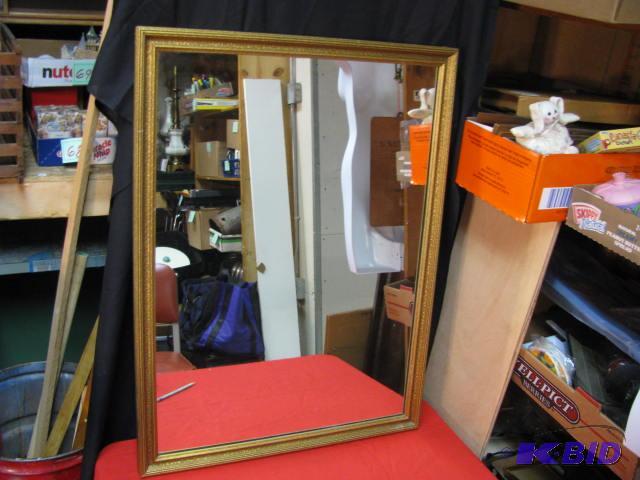 gold framed wall mirror 24.5X32.5...