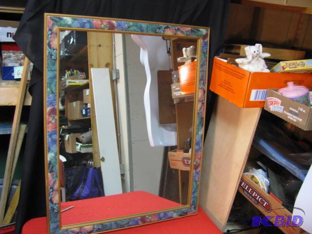 floral framed wall mirror 25.5X31.5...