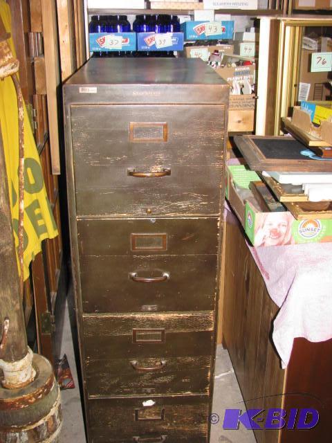 vintage wooden office file cabinet 4 drawer m...