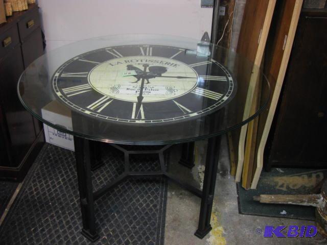 one of a kind black metal table base with a 3...