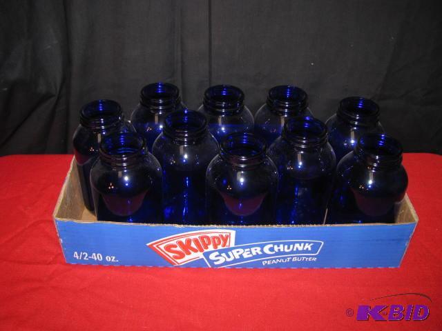 (10) &nbsp500ml&nbspcobalt blue jars see pi...