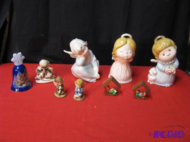 ceramic angels and bells tow mini nativity or...
