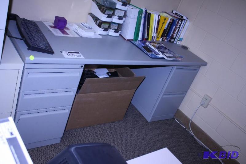 lot 100 image: 23 12x72x29 Work Table with 5 Drawers, Contents Not Included.