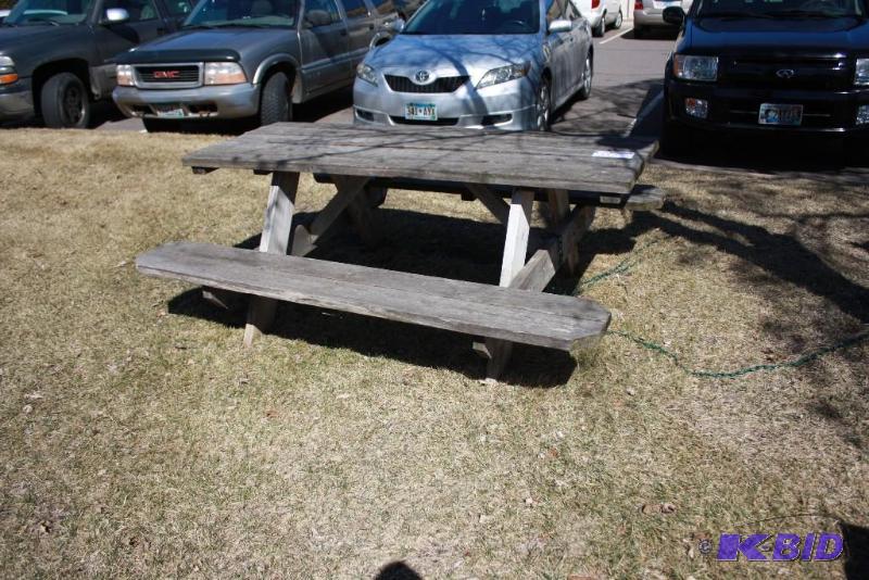 lot 112 image: 62x72x27 12 Wooden Picnic Table.