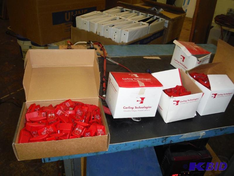 lot 115 image: Shelf Lot Including Carling Technologies OnOff Switches Plastic Black & Red.