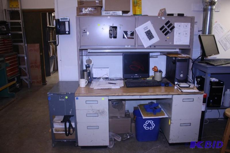 lot 20 image: Lot of (2) Desk Pieces (1) 13x24 12x29 and (1) 30x60x65 Contents Not Included.