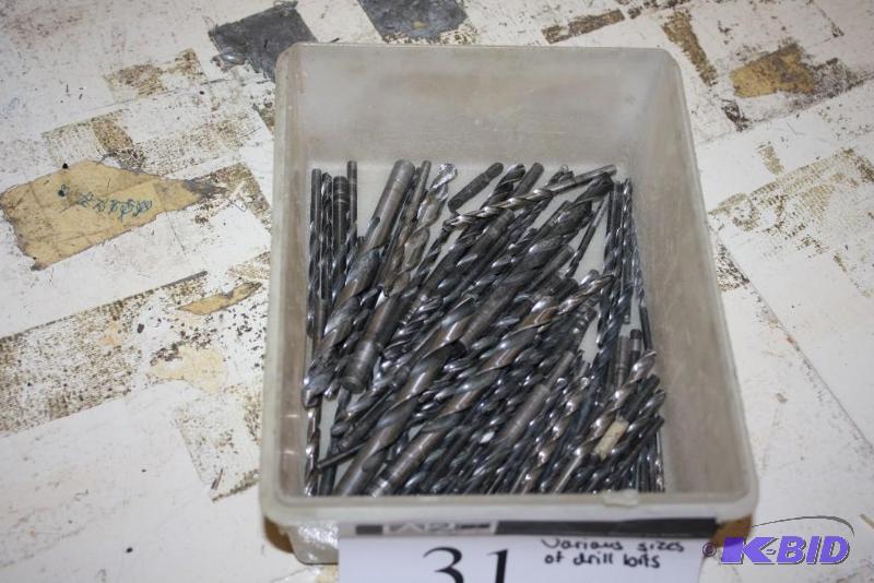 lot 31 image: Box Lot of Various Sizes of Drill Bits.