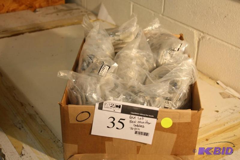 lot 35 image: Box Lot of New Monitor Cables, 16 Pin.