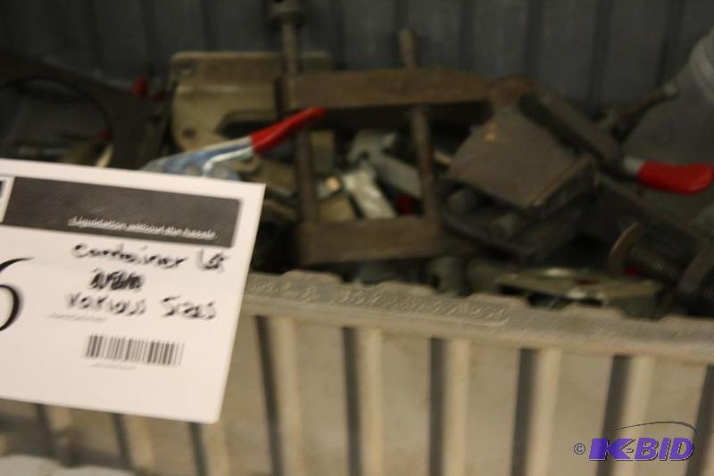 lot 36 image: Container Lot of Various Sizes and Types of Clamps.