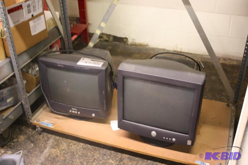 lot 37 image: Lot of (4) Including (1) Desktop Speaker (2) Dell Desktop Monitors and More.