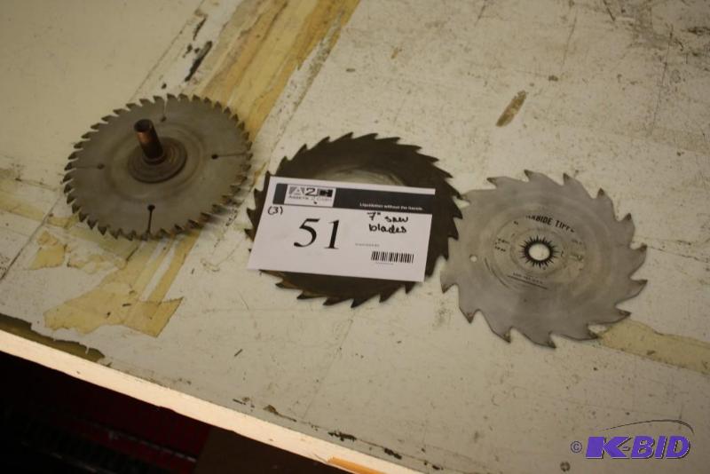 lot 51 image: Lot of (3) 7 Saw Blades, Various Kinds.