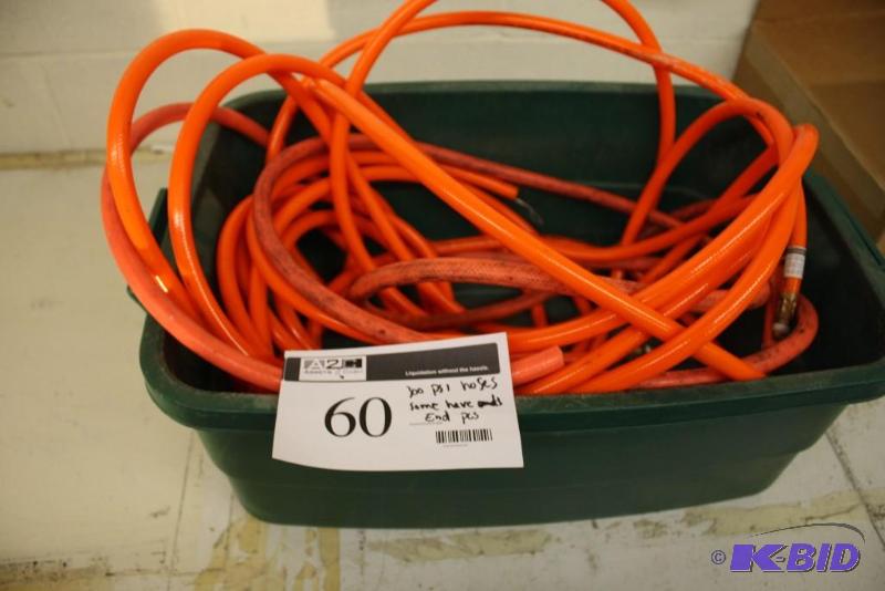 lot 60 image: Bin Lot of 300 PSI Hoses, Some Have End Pieces.