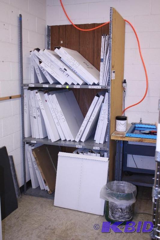 lot 71 image: 30x42x85 Shelving Unit. Contents Not Included, Has 3 Storage Areas.