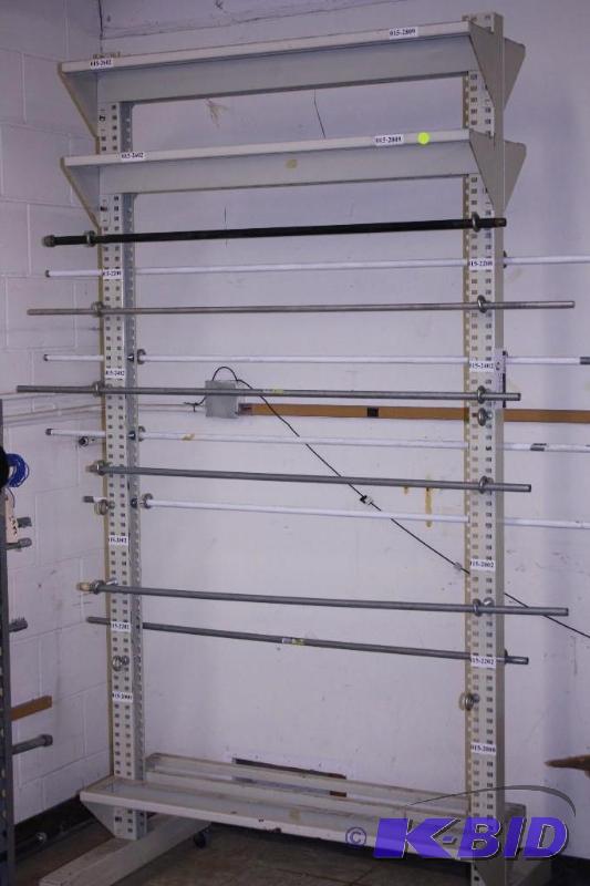 lot 9 image: 29x42x86 Wire Rack with Wheels.